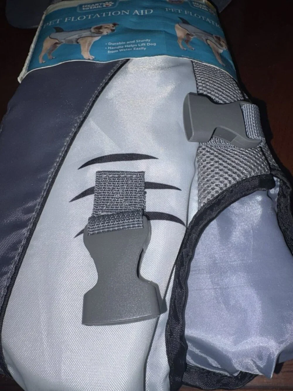 Heart to Tail Dog Shark Flotation Aid Life Jacket Large 70-110 Lb Rescue Handle